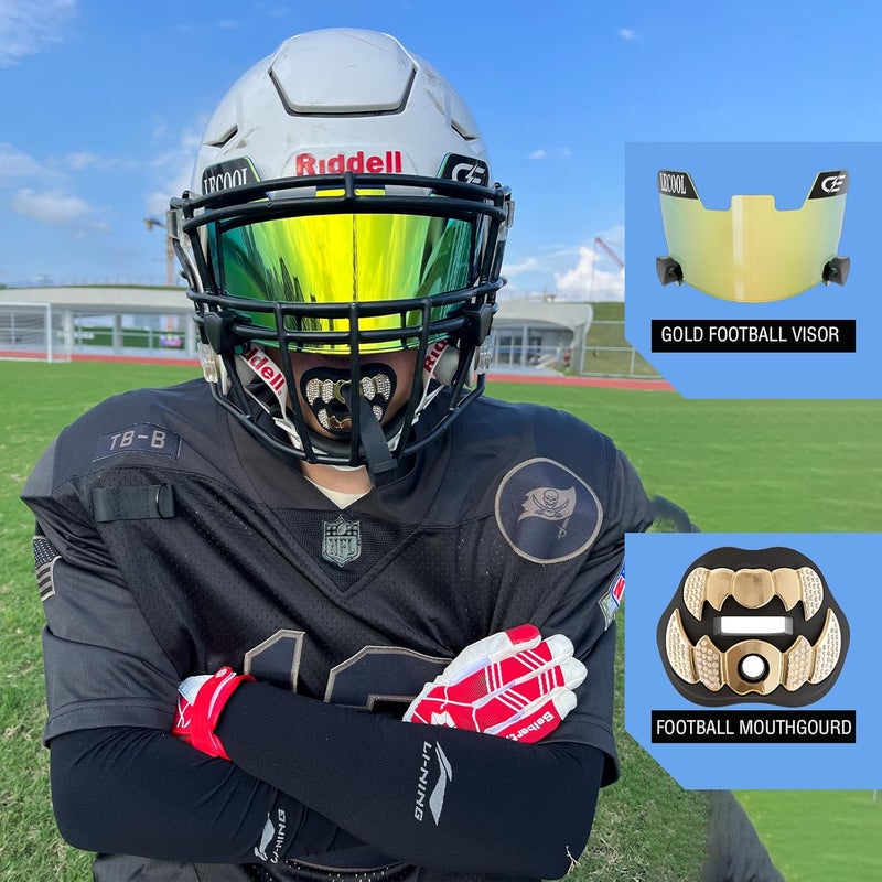 LeCool Multi-Color Football Visor,Enhance Your Game -Fits Adult & Youth Football Helmets - Image 5